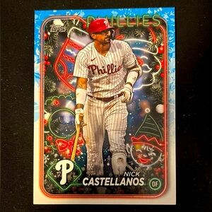 NICK CASTELLANOS 2024 PHILLIES TOPPS HOLIDAY SERIES #H195 BASEBALL TRADING CARD